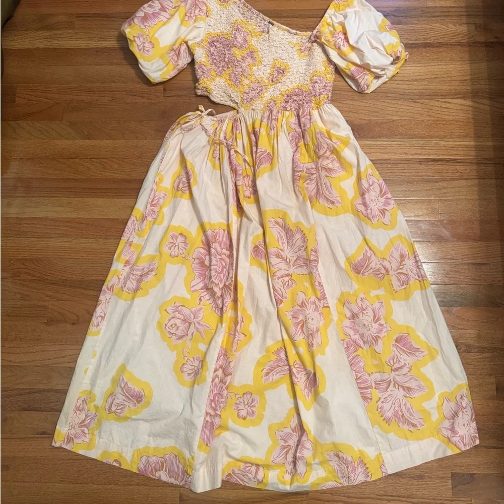 Free People Kalina Floral Cut Out Maxi Dress L - Picture 5 of 7